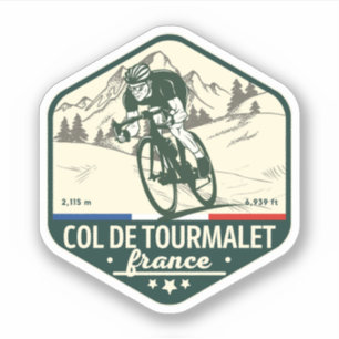 Pegatina Col du Tourmalet-paseo en moto por el puerto de mo