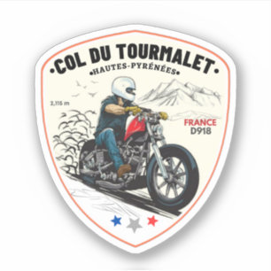 Pegatina Col du Tourmalet-paseo en moto por el puerto de mo