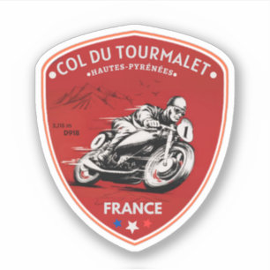Pegatina Col du Tourmalet-paseo en moto por el puerto de mo