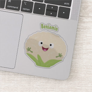 Pegatina Col rizada vegetariana de dibujos animados feliz y