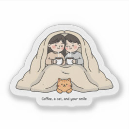 Pegatina Colección Acogedora para Parejas y Amantes de Gato