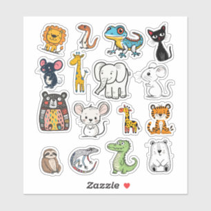 Pegatina Colección de amigos de animales de Personalizado c