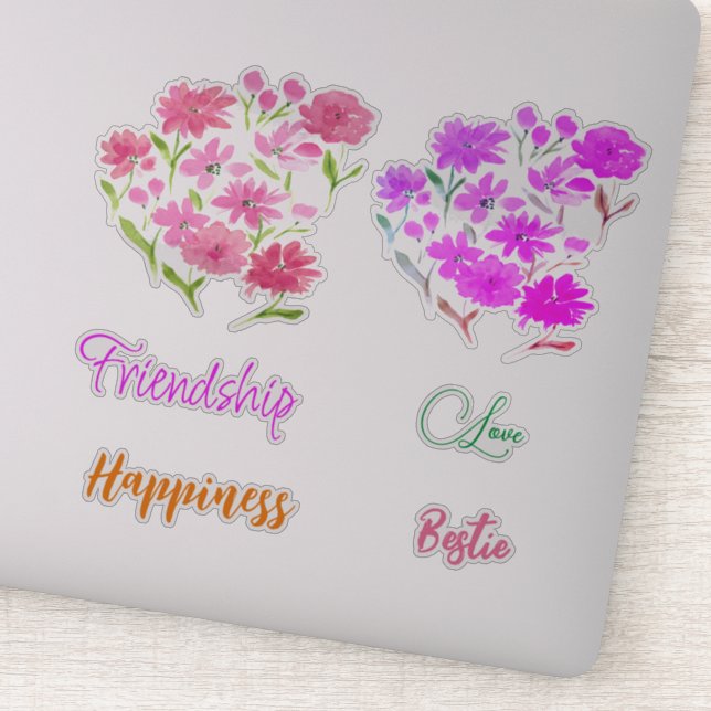 Pegatina Colección de amistad Acuarela Flores salvajes (Detalle)