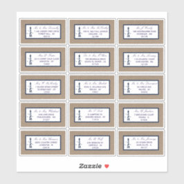 Pegatina Colección de Bodas Burlap del faro náutico