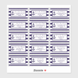 Pegatina Colección de Bodas de franjas de la marina de infl