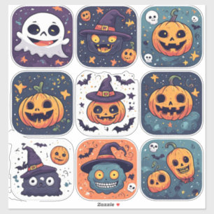 Pegatina Colección de iconos adorables y espeluznantes de H