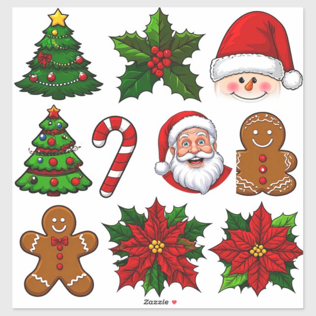 Pegatina Colección de iconos festivos de Navidad (Hoja)