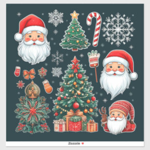 Pegatina Colección de iconos festivos de Navidad