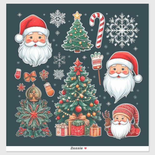 Pegatina Colección de iconos festivos de Navidad (Hoja)