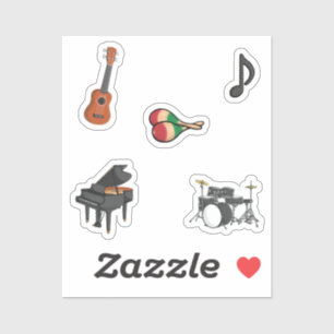 Pegatina Colección de instrumentos de música