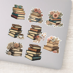 Pegatina Colección de Libros Antiguos Impermeable