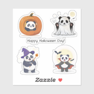 Pegatina Colección de Panda de Halloween