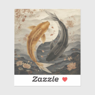 Pegatina Colección de Pinturas de Peces Koi Japoneses