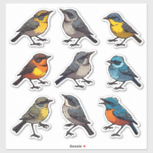 Pegatina Colección de Stickers de Pájaro Cantor de Primaver