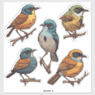 Pegatina Colección de Stickers de Pájaro Cantores de Primav