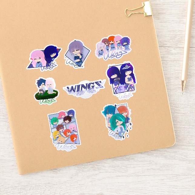 Pegatina Colección de Stickers de Wingz - Hoja 3 (Cuaderno)