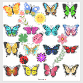 Pegatina Colección de Stickers del Jardín de Mariposas