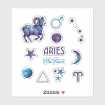 Colección de Stickers del Zodiaco de Aries
