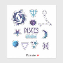 Colección de Stickers del Zodíaco de Piscis
