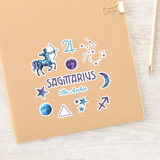 Pegatina Colección de Stickers del Zodíaco de Sagitario (Cuaderno)
