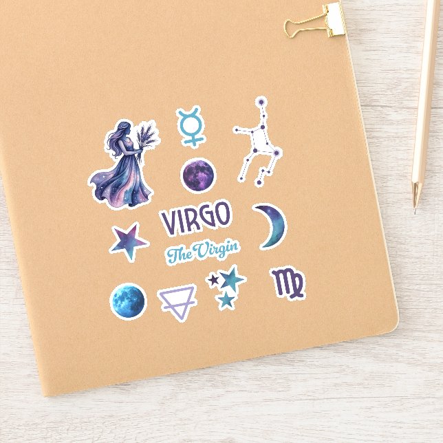 Pegatina Colección de Stickers del Zodiaco Virgo (Cuaderno)