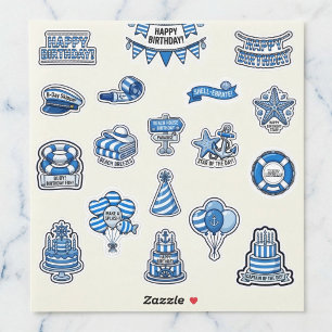 Pegatina Colección de Stickers Maritime Birthday Bash