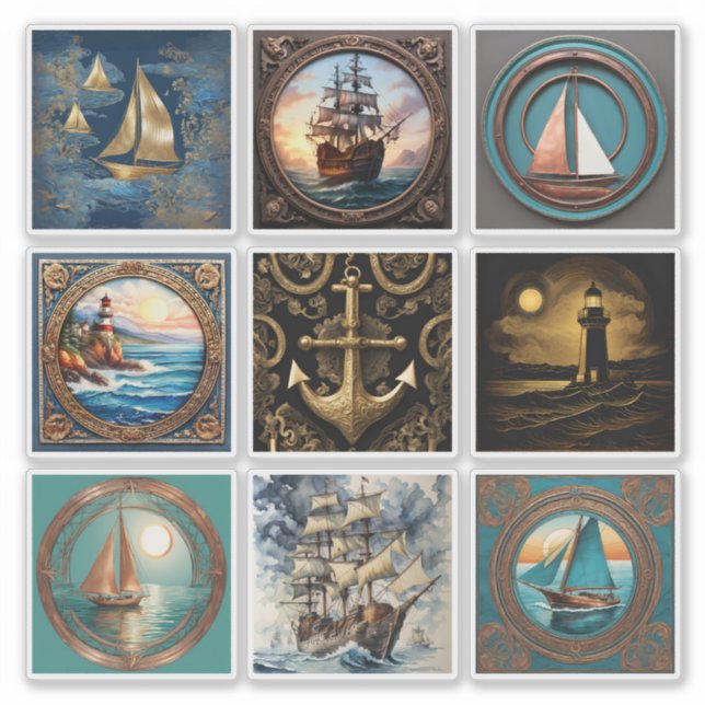 Pegatina Colección de Stickers Náuticos (Anverso)