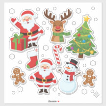 Colección de Stickers Navideños Festivos: Santa