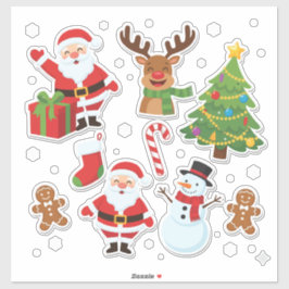 Pegatina Colección de Stickers Navideños Festivos: Santa