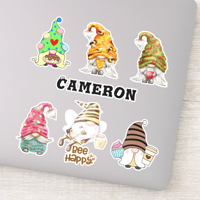 Pegatina Colección Gnome Añadir el nombre Abeja Abeja Alime (Detalle)