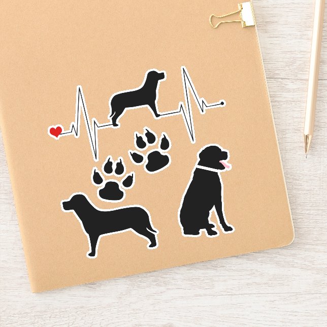 Pegatina Colección Heartbeat Labrador Dog Silhouette (Cuaderno)