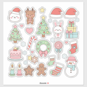 Pegatina Colección Navideña Kawaii Adorable: Animales Paste