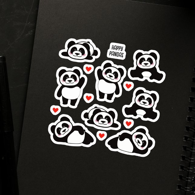 Pegatina Colección Panda Animal 8 Pack (Subido por el creador)