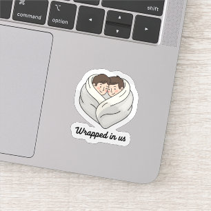 Pegatina Colección personalizada de pareja y gato acogedora