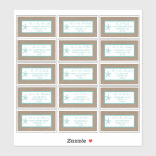 Pegatina Colección Turquoise Starfish Burlap Beach Wedding