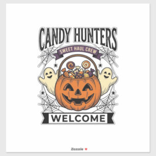 Pegatina Coleccionista de Dulces de Halloween Grabado Antig
