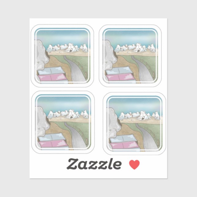 Pegatina Colgante de colinas del castillo de Nueva Zelanda (Hoja)