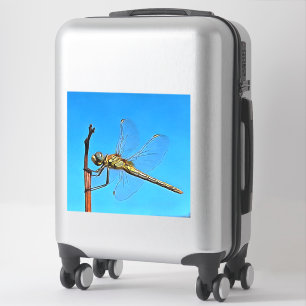Pegatina Colgar Sobre La Dragonfly Artística Contra El Azul