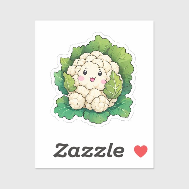 Pegatina Coliflor Kawaii (Hoja)