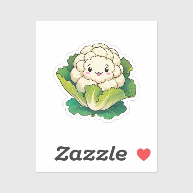 Pegatina Coliflor Kawaii (Hoja)