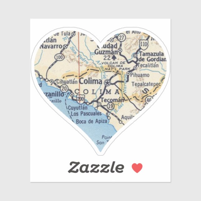 Pegatina Colima México (Hoja)