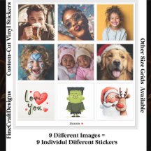 Collage de 9 fotos/imágenes personalizadas individ