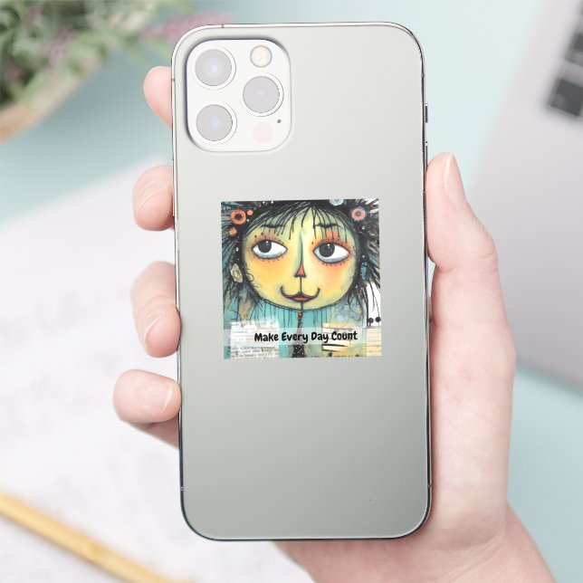 Pegatina Collage de arte lady 1 (Teléfono)