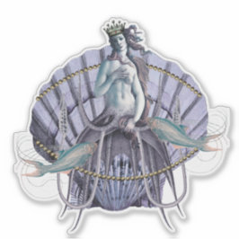 Pegatina Collage de brujas del mar de Vintage