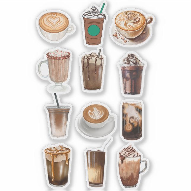 Pegatina Collage de café de Mocha (Anverso)