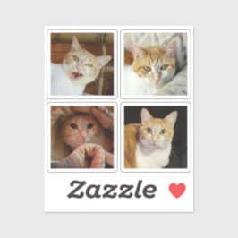 Pegatina Collage de fotos personalizado 4 Vinyl cuadrado si