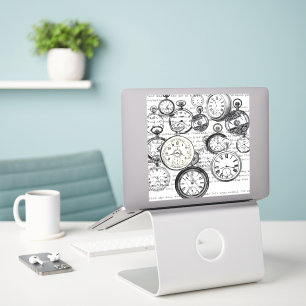 Pegatina Collage de reloj de bolsillo victoriano Alicia en