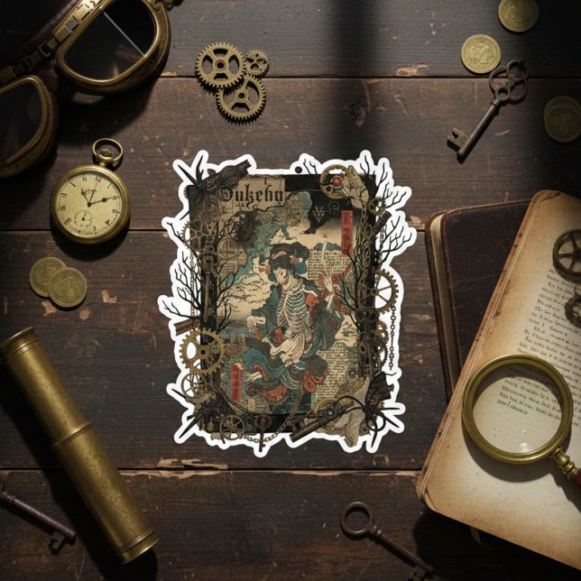 Pegatina Collage Gótico Japonés Vintage (Subido por el creador)