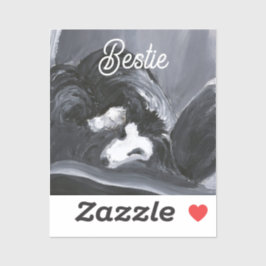 Pegatina Collie de borde con pintura personalizada