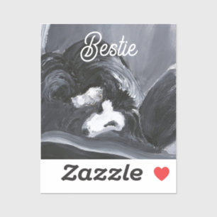 Pegatina Collie de borde con pintura personalizada